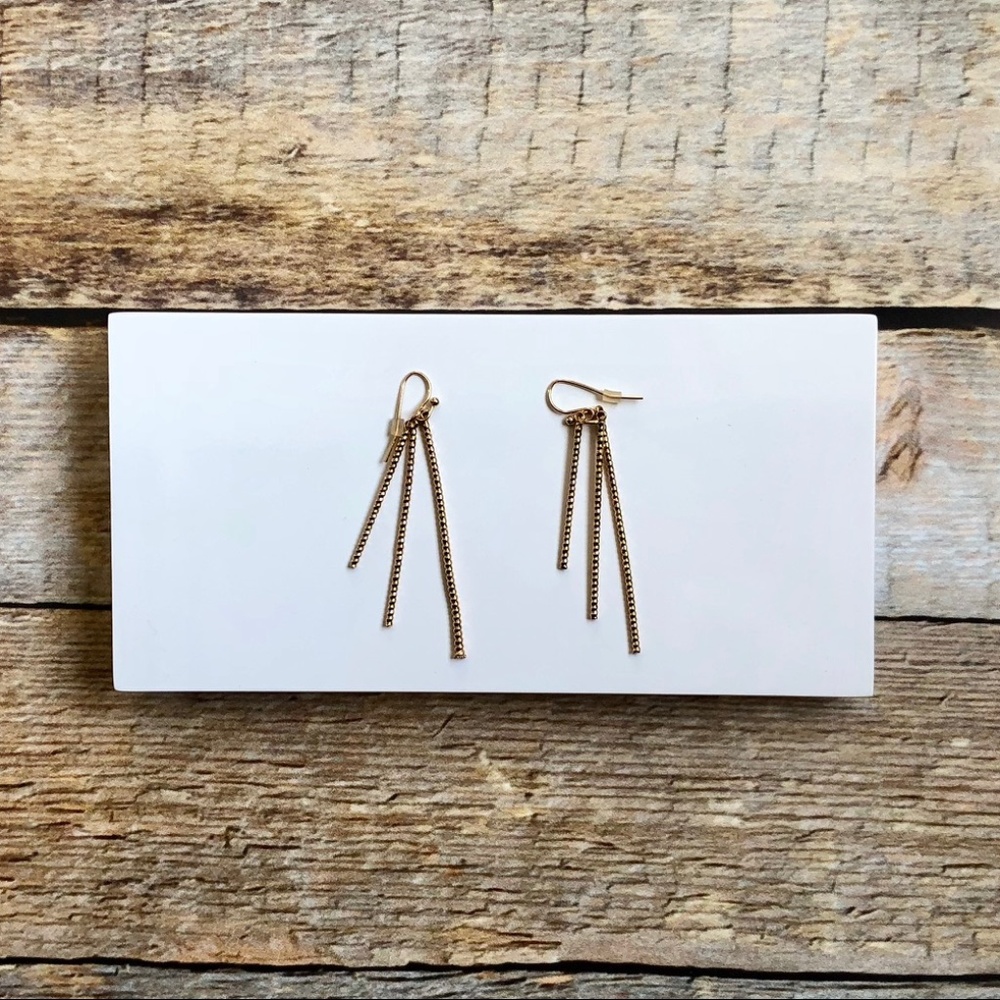 Gold Tone Layered Drop Earrings